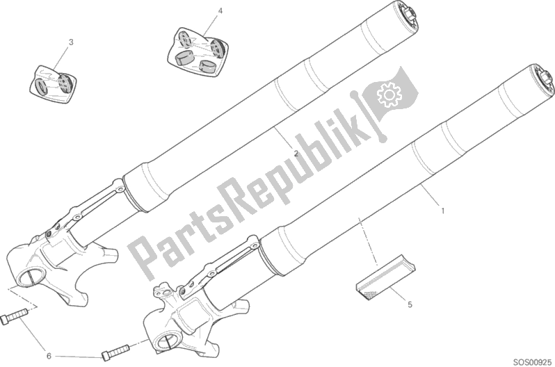 All parts for the Front Fork of the Ducati Supersport S 937 2018
